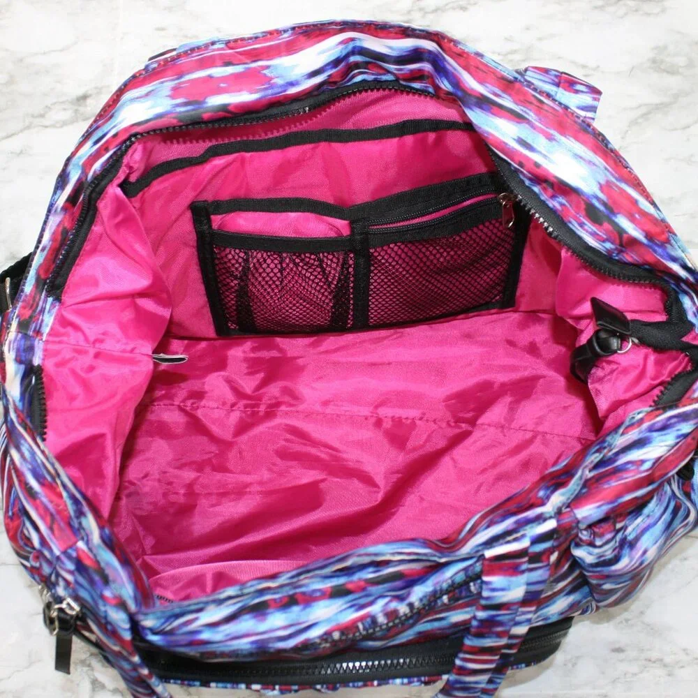 TEK GEAR Bag Workout Gym Duffle Tote Crossbody Multiple Pockets Oversized Blue